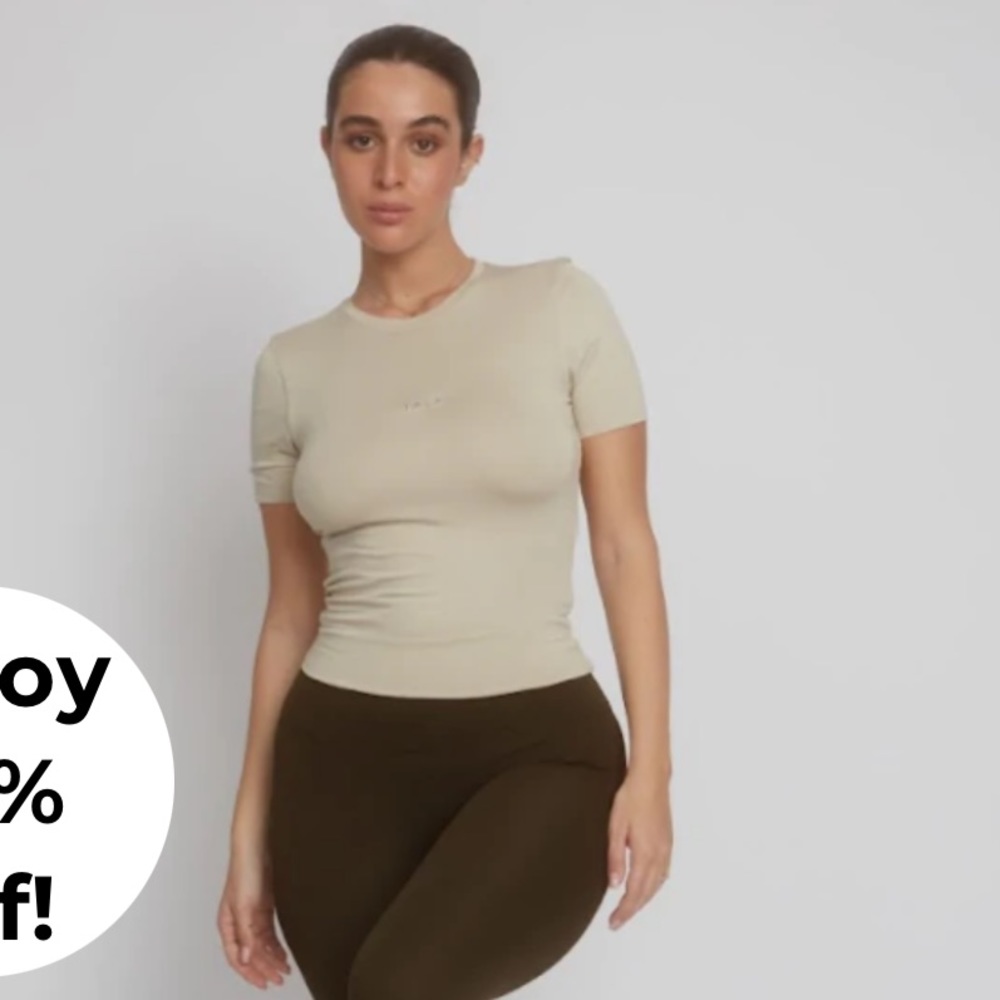 TALA Zae Short Sleeve T-Shirt in Chai color (light beige)